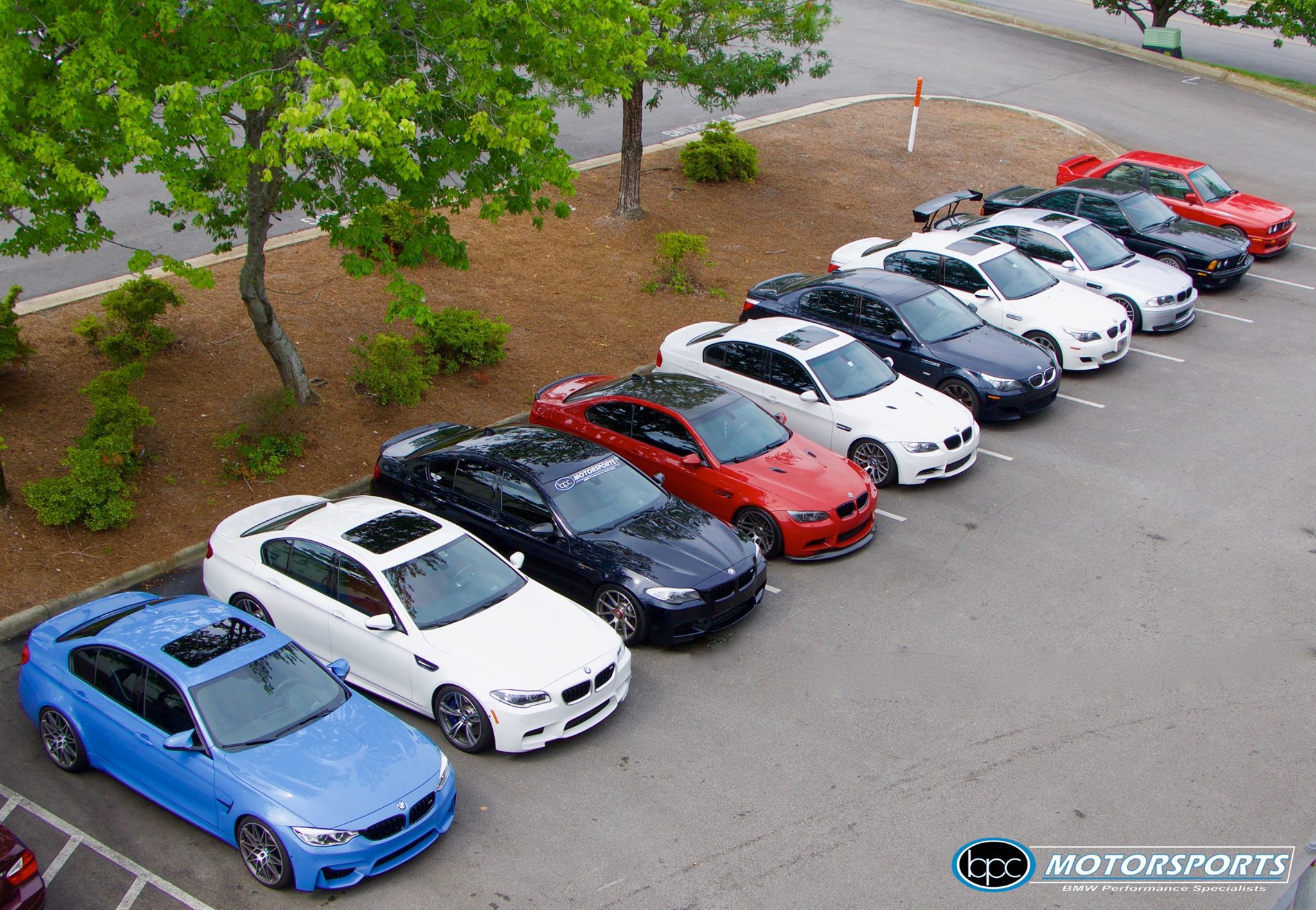 Lineup of BMW performance vehicles associated with Bimmer Performance Center